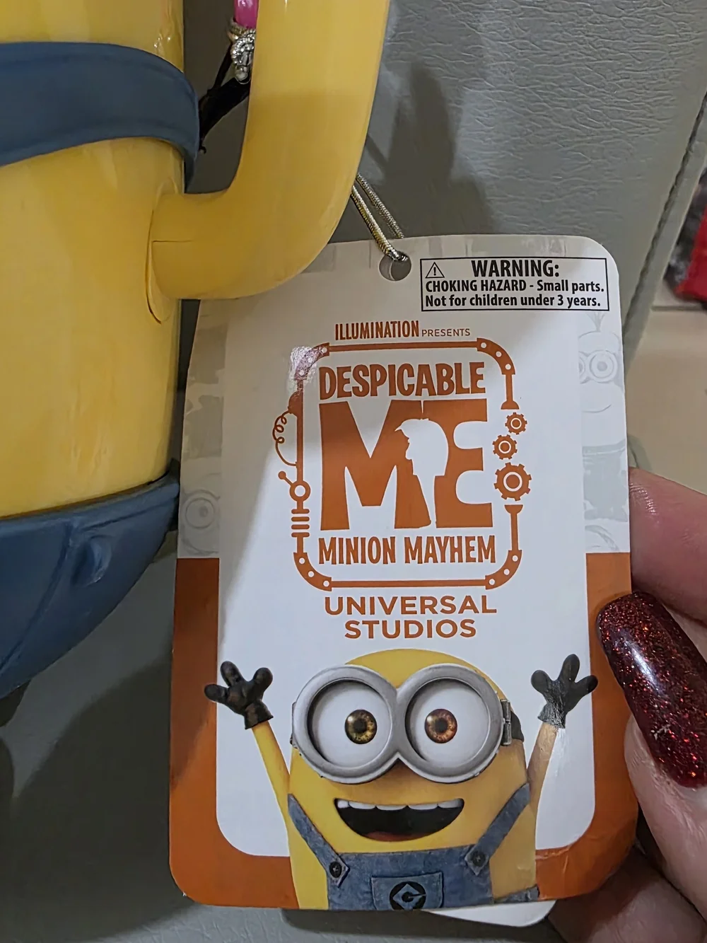 Universal Studios Bob Minion Popcorn Bucket Moving Eyes with Strap Despicable Me
